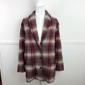 VTG Arizona Jean Red Plaid Wool Blend Coat Fall autumn thanksgiving jacket